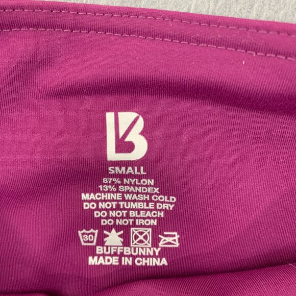 BuffBunny Gym Leggins Womens Size Small Side Mesh Panel Pink Yoga High Waist - Picture 9 of 13